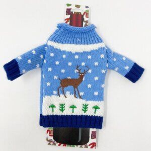 Reindeer Christmas Sweater Wine Bottle Coozie Bag